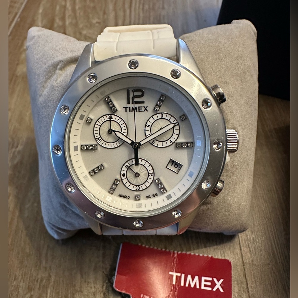 Timex Originals Sport Chronograph Silver and White Aluminum Watch - NWT
